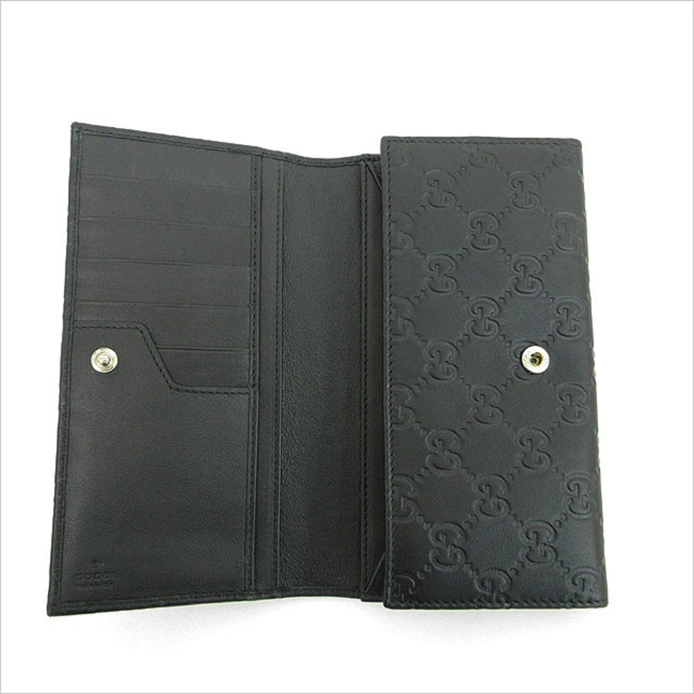 GUCCI Shima Flap Long Wallet Black Leather - Picture 6 of 9